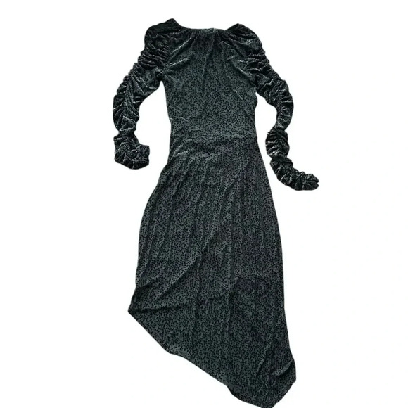 C/MEO Collective Black Floral Bodycon asymmetrical Dress Size Small - Picture 1 of 7